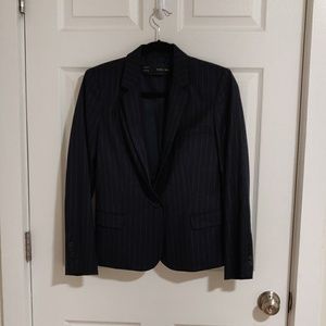 Zara Dark Blue Pinstripped Blazer